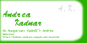 andrea kadnar business card